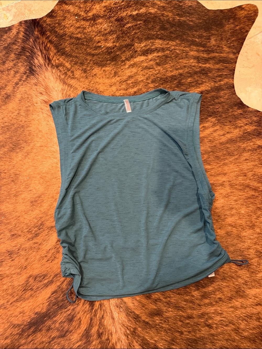 Free People Sleeveless Side-Ruched Tank Top - Teal